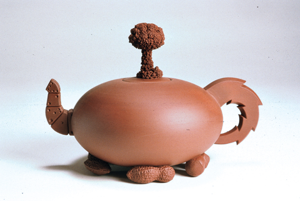 7 Nuclear Nuts Teapot (Variation #10)—Yixing Series, 7½ in. (19 cm) in length, terra cotta, 1991. 