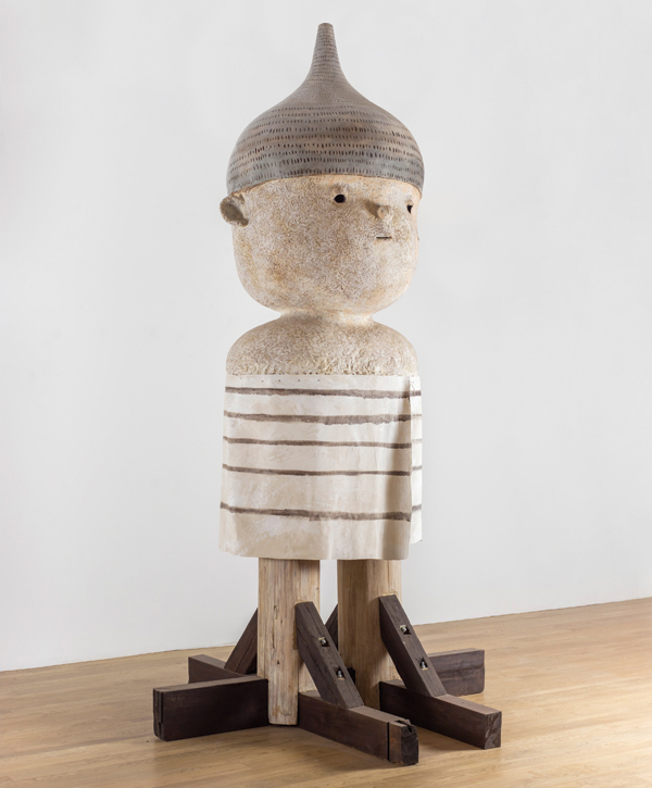 2 Otani Workshop’s Child with Stripes, 11 ft. 4 in. (3.5 m) in height, ceramic, wood, canvas, steel, acrylic and oil paint, 2015.