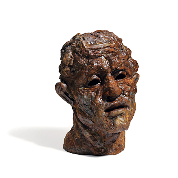 4 Greek Man of the 1940s, 20½ in. (52 cm) in height, natural clay, epoxy clay, iron, acids, 2021.