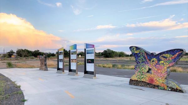 11 ALMA Summer Institute’s Valle De Oro Mural Project, 200 square feet (61 square meters), concrete, clay, glaze, mortar, and grout. Photo: Margarita Paz-Pedro. 