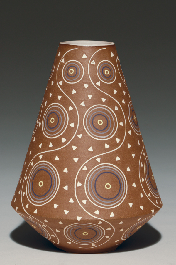 Vase-003016, 8 in. (20 cm), brown stoneware, glaze, fired to cone 5, 2016.