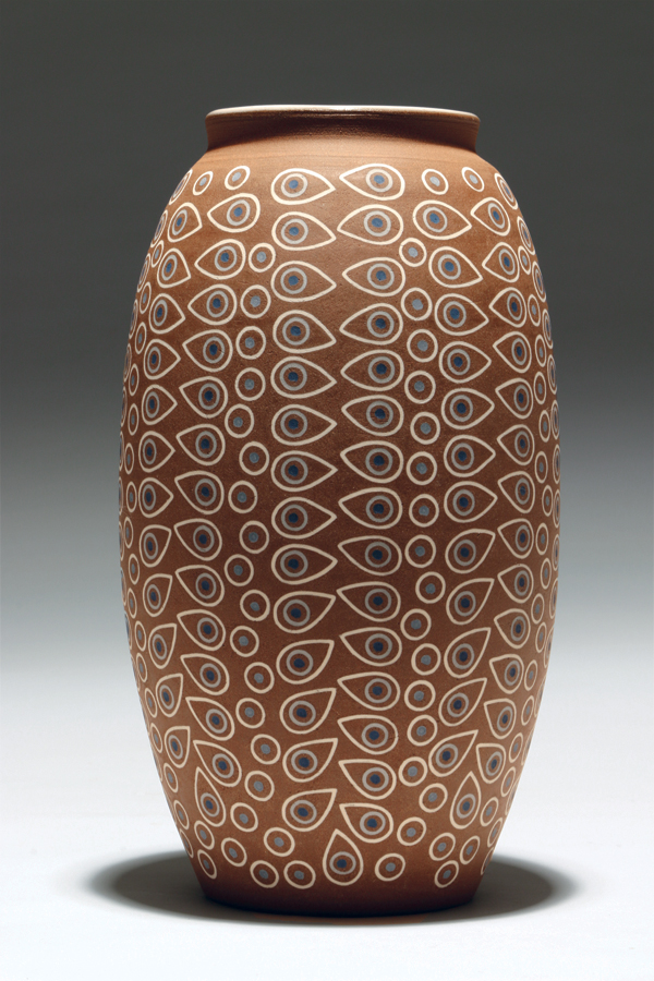 Vase-06315, 9 in. (23 cm) in height, brown stoneware, glaze, fired to cone 5, 2016.
