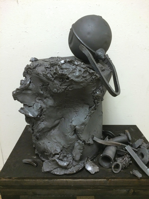 Chris Staley’s Entropy, 38 in. (96 cm) in height, black stoneware clay, 2015.