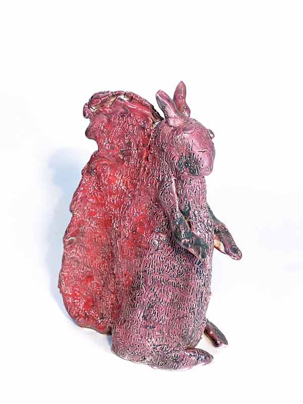 4 Tamisha Williams’ Hunting Squirrel, 11 in. (28 cm) in height, handbuilt ceramic, raku pit-fire glaze, 2022. Photo: Keith Moggach.