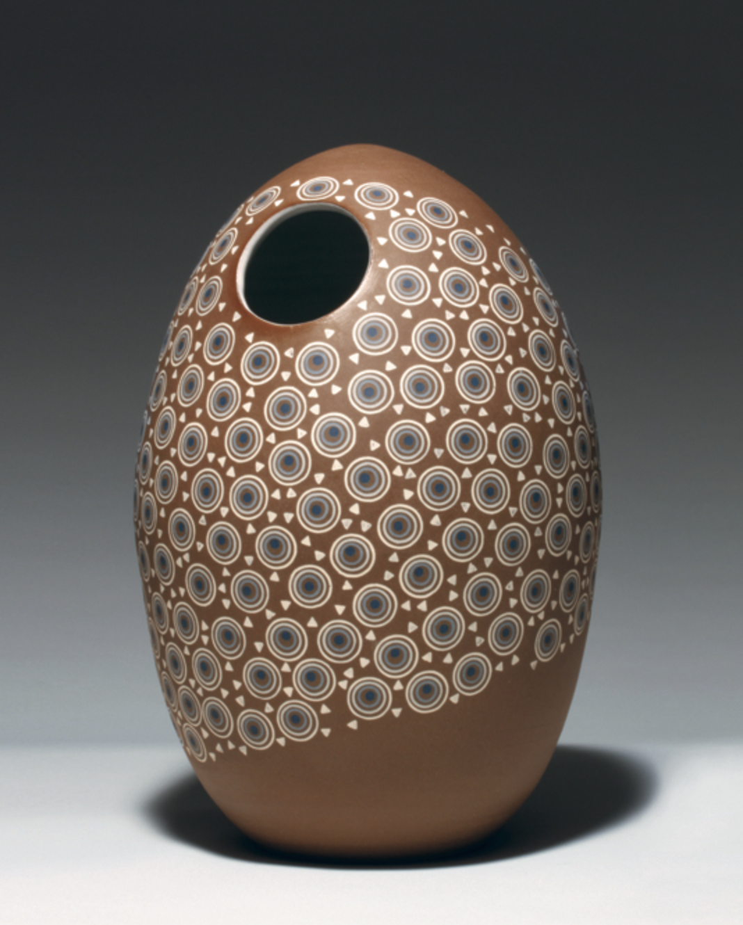 Vase, 12 in. (30 cm) in height, brown stoneware, glaze.