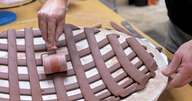 Woven Ceramic Divided Tidbit