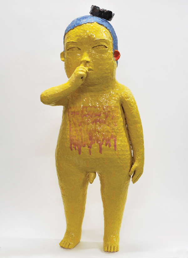 1 Kensuke Yamada’s Brat, 3 ft. 9 in. (1.1 m) in height, stoneware, 2022.