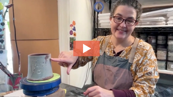 Teresa Pietsch explains her technique for decorating pottery.
