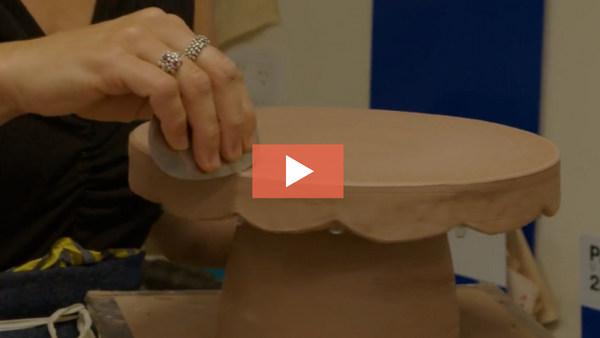 Image of Kari Radasch making a cake stand,