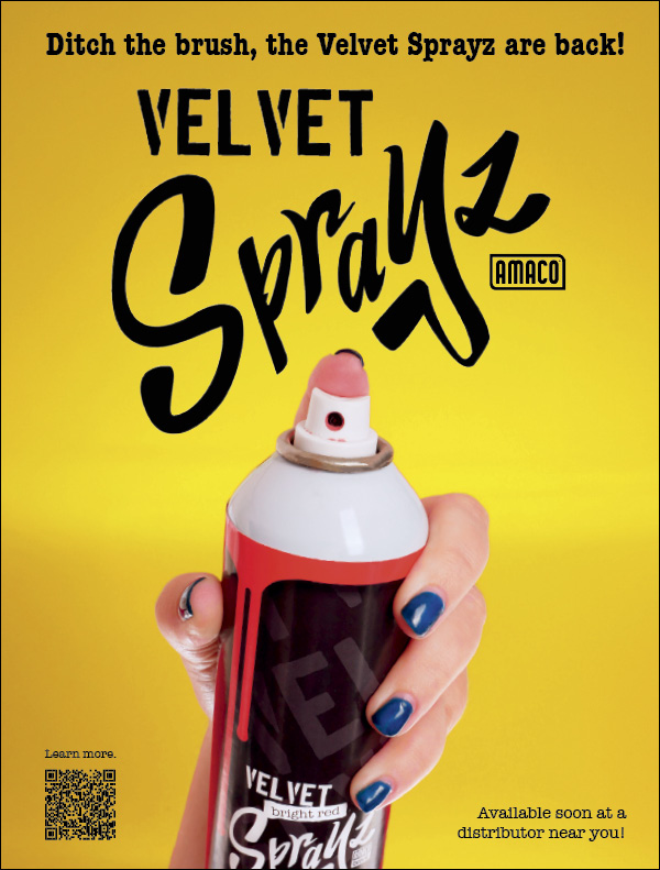 Amaco Velvet Sprayz November 2024 CM ad