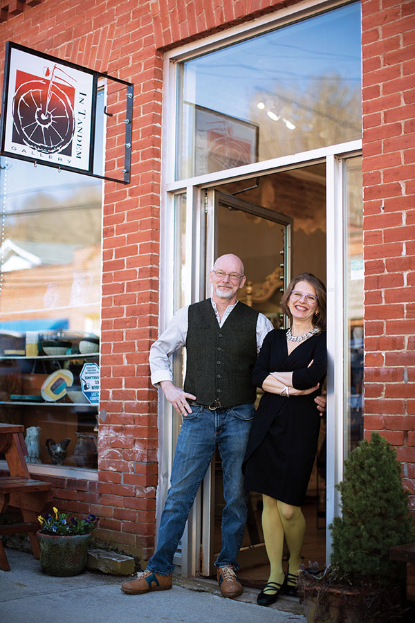 2 Silvia and Andy Palmer standing at the front entrance to In Tandem Gallery. Photo: Colby Rabon.