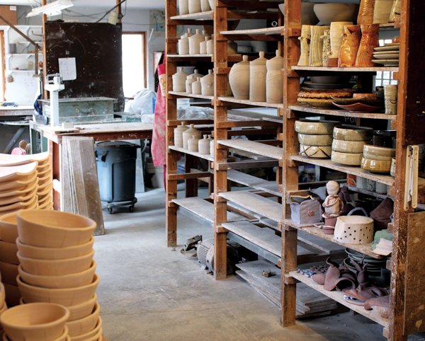 3 Matt Krousey’s studio and ware racks.