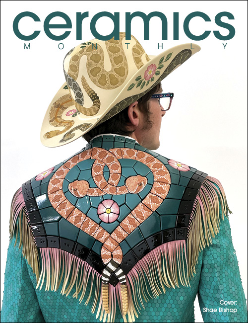 Ceramics Monthly April 2026 cover featuring Shae Bishop