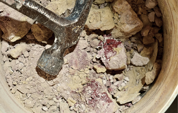 1 Dried sink-trap sediment.