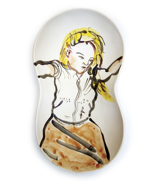 2 Akio Takamori’s Children, 9½ in. (24 cm) in height, porcelain, underglaze, 2015.