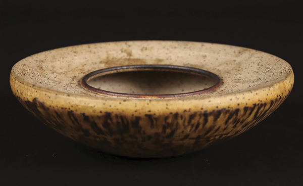 2 Ted Randall’s ashtray, stoneware, 20th century. On loan from the Alfred Ceramic Art Museum at Alfred University.