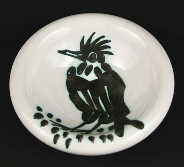 3 Pablo Picasso’s Oiseau a la Huppe, Madoura, white earthenware, 1952.