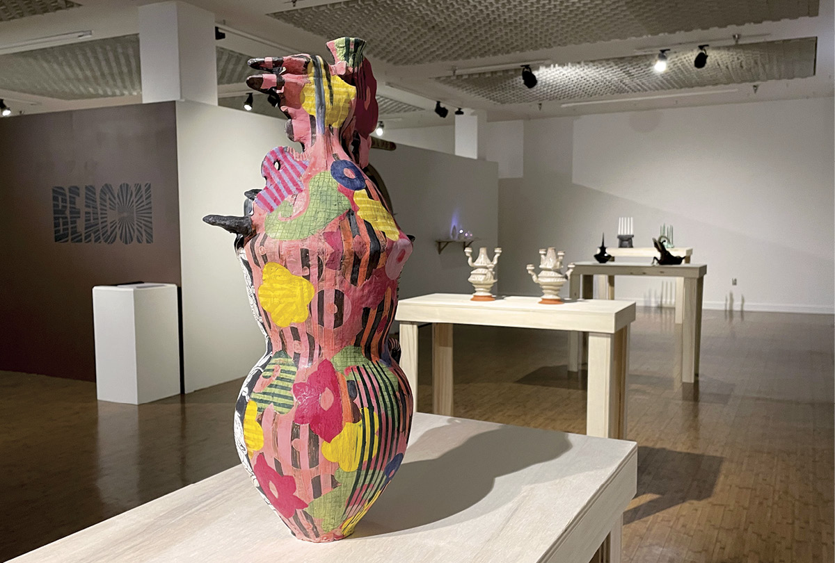 1 Adero Willard’s daydko, red earthenware, slips, underglazes, wax, 2025.