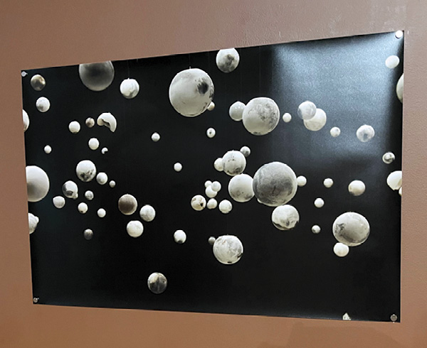 3 Joel Nichols’ Vessels of the Soul, digital print of pit-fired porcelain installation, 2023.