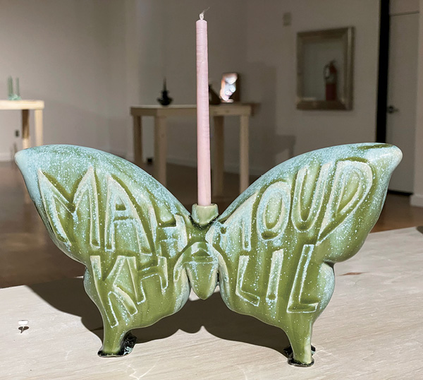 6 Julie Moon’s Even Nature Demands It (two views), handbuilt porcelaneous stoneware, glaze, 2025.