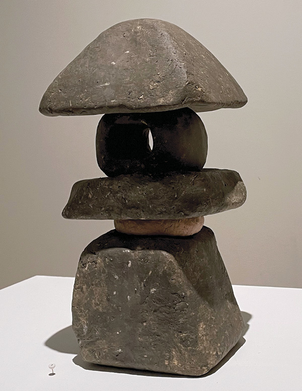 10 Amy Shindo’s Stone Lantern (leading to a quiet place), 15 in. (38.1 cm) in height, handbuilt stoneware, fired to cone 6, 2025.