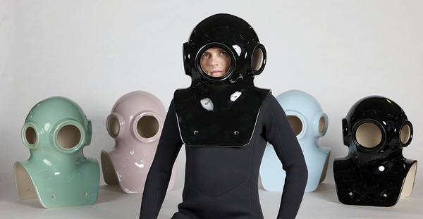 13 Shae Bishop's Shae Bishop wearing Diving Helmets, 2024. Photo: John Michael Kohler Arts Center.
