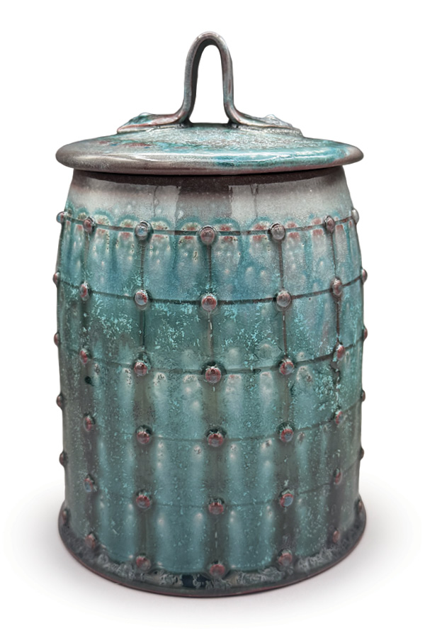Mayumi Makino Kiefer’s Soda Turquoise, 8½ in. (21.6 cm) in height, stoneware, fired to cone 10 in a soda kiln, 2024.