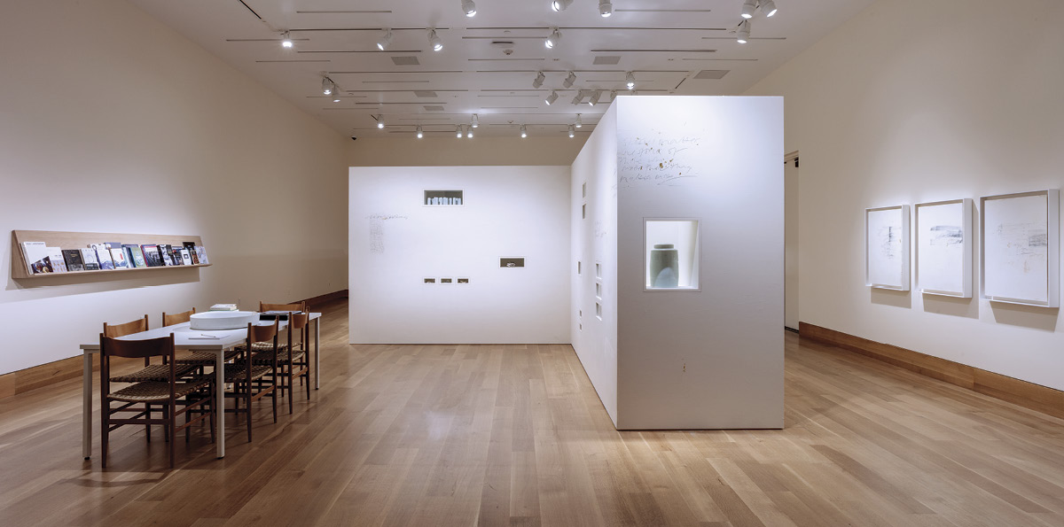 1 “the eight directions of the wind: Edmund de Waal at the Huntington” (installation view), located in the Chinese Garden’s Studio for Lodging the Mind.  © Edmund de Waal, 2025. Photo: Joshua White/JWPictures.com.