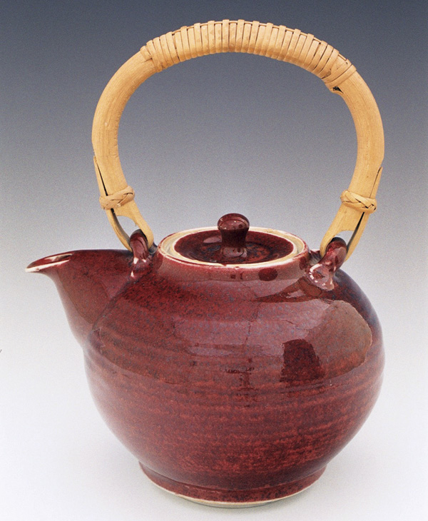 2 Mark Cortright’s teapot, Kilauea Red glaze.