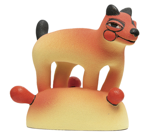 3 Janina Myronova’s Play with Me, stoneware, Engobe mixed with red and yellow stains, fired to 2282°F (1250°C).