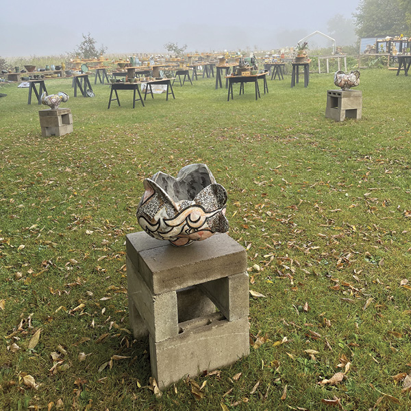 5 Foggy morning at the Backyard Pottery Sale.