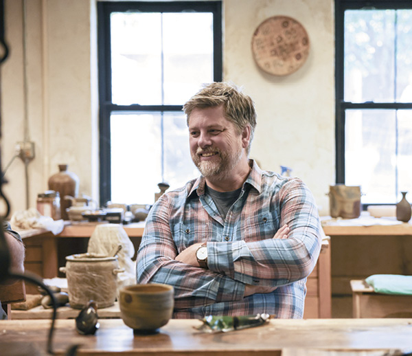 Samuel Johnson at the St. John’s Pottery Studio. Photo: Entoten.