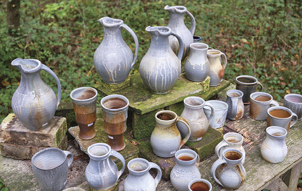 4 Mark Goertzen’s wood-fired stoneware pots, 2024.