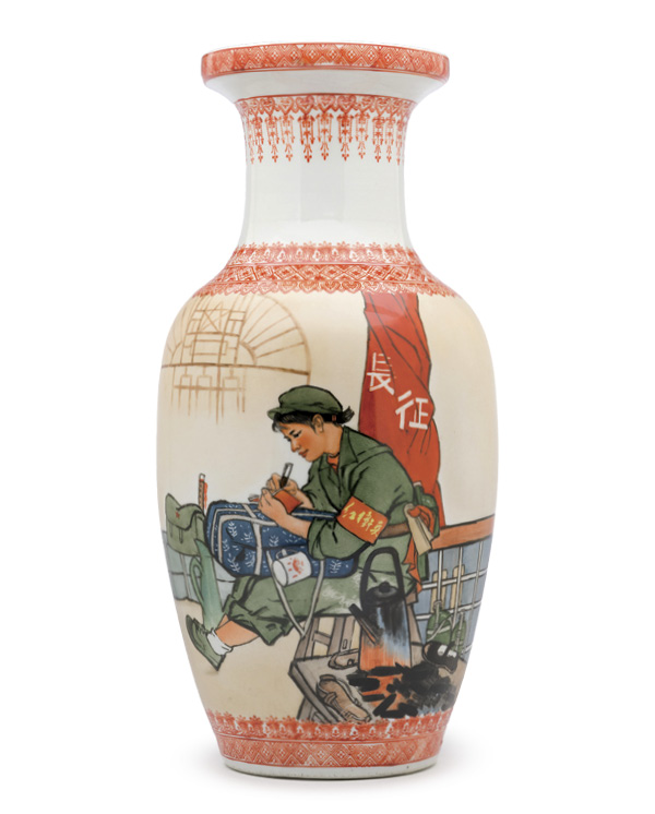 2 Long March Diary, 17½ in. (44.4 cm) in height, ceramic.