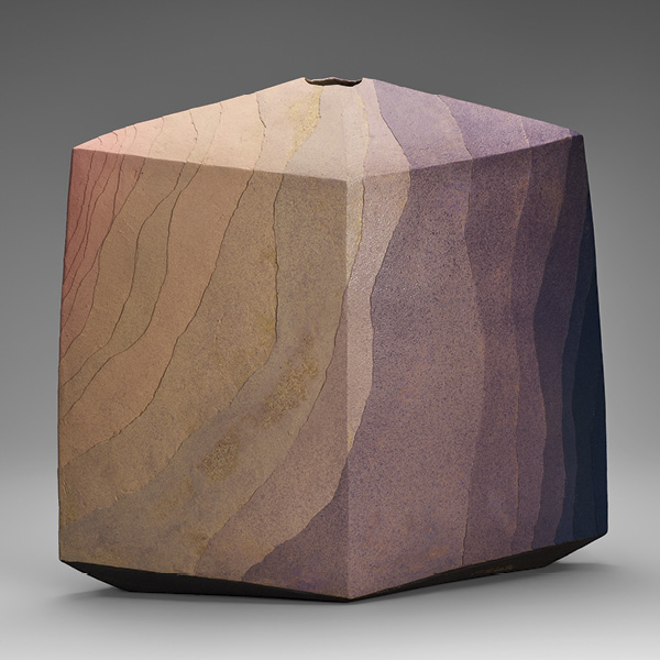 3 Miyashita Zenji’s Yoyo: Far Distant, 17½ in. (44.5 cm) in height, stoneware, colored-clay overlays, saidei, 2012.