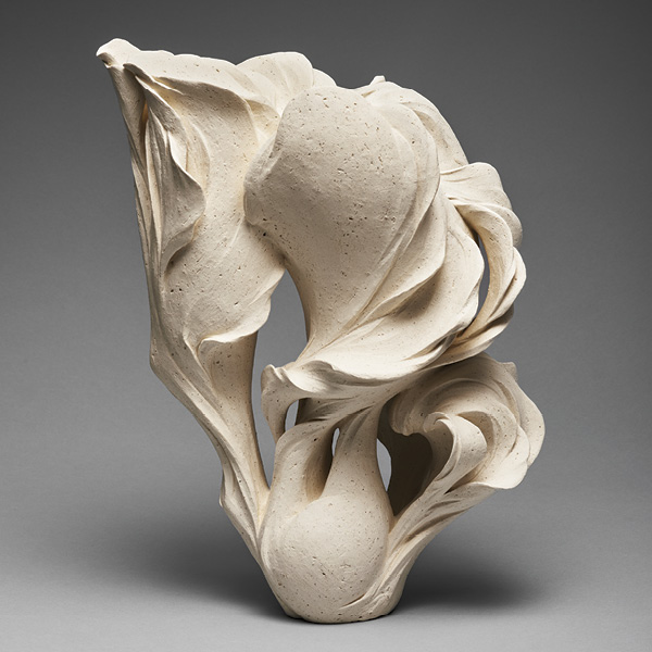 8 Fujikasa Satoko’s Seisei (Plant Growth), 13¾ in. (34.9 cm) in height, stoneware, matte glaze, 2015.