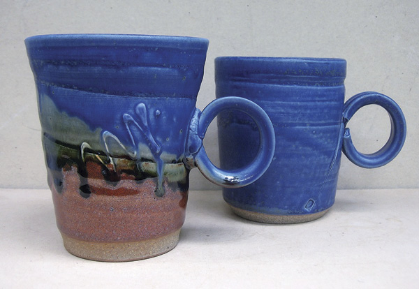 1 Stoneware cups, fired in reduction to cone 9 (2300°F (1260°C)).