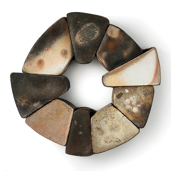 1 Eric Knoche’s Circle, 16 in. (41 cm) in height, wood-fired stoneware, slip, 2023.