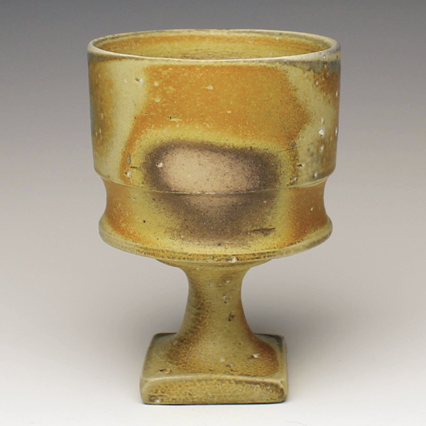 1 Casey Beck’s Stemmed Cocktail Cup, 4½ in. (11 cm) in height, white stoneware, soda fired to cone 10, 2023.