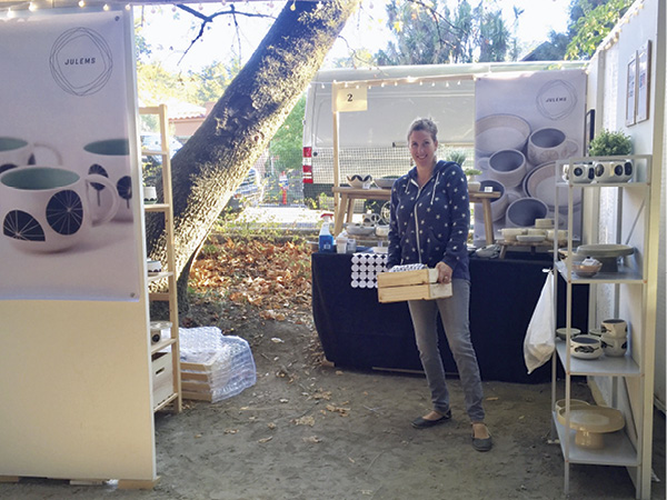 2 Judith Lemmens setting up her booth at Old Mill Park in Mill Valley, California, September 2016.