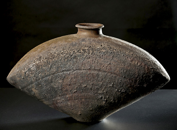 4 Altered vase, 24 in. (61 cm) in width, stoneware, ash accumulation from firebox of kiln, 2007.