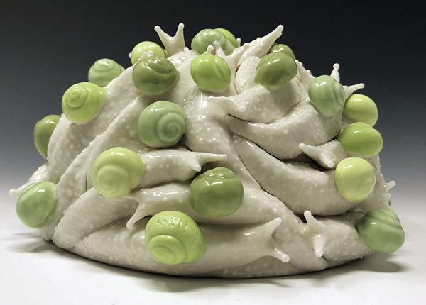 5 Bethany J. Krull’s Snail Pile, 4 in. (10.2 cm) in height, ceramic, glaze, 2021.