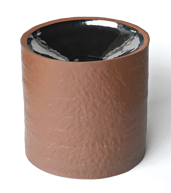 1 Josephine Mette Larsen’s Enclosed Cylinder 1, 18 in. (45.7 cm) in height, stoneware, 2024.