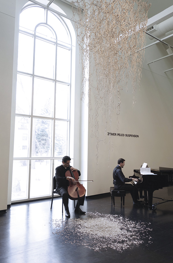 7 Suspension performance at North Dakota Museum of Art, Grand Forks, North Dakota, 2017.