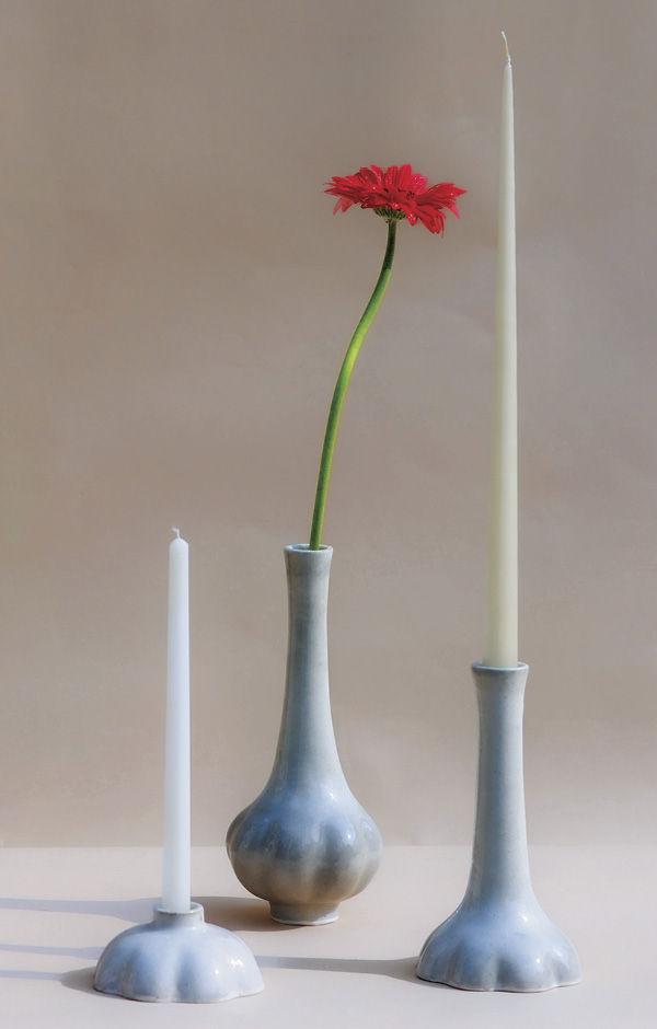 1 play in•senses, candlestands, vase, and incense burner set, by new•blue.