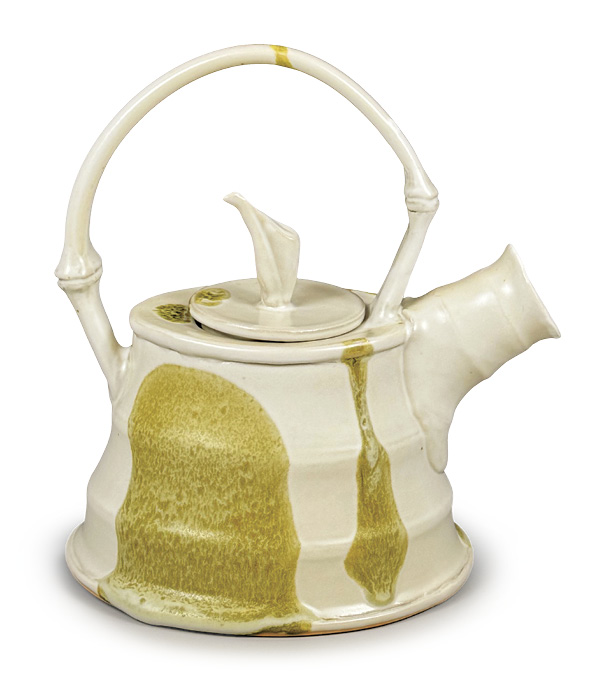 3 Jamie Lee’s Bamboo Teapot, 7 in. (17.7 cm) in height, stoneware, fired in reduction to cone 10, 2025.