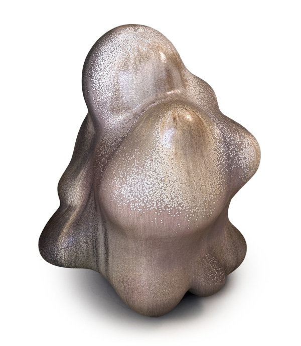 2 Chris Gustin's Cloud Series, #2302, 23 in. (58.4 cm) in height, stoneware, anagama fired, 2025. Photo: Lucy Lacoste Gallery.