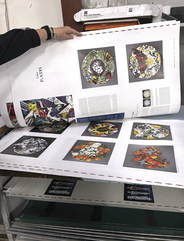 4 A stack of printed sheets, eight pages to the sheet, for Farraday Newsome’s exhibition catalog.