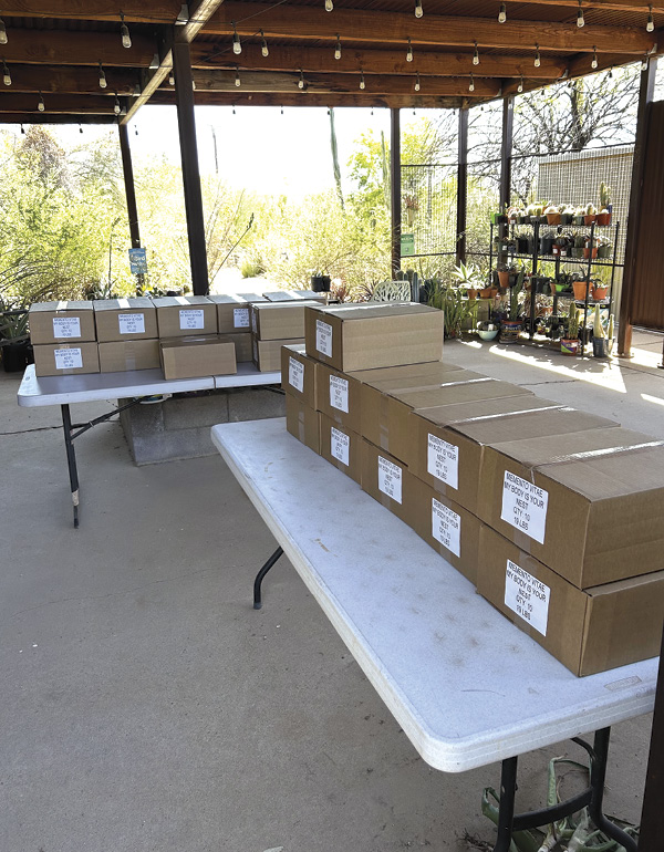 6 Boxes of finished catalogs delivered to Farraday Newsome’s Arizona home studio.