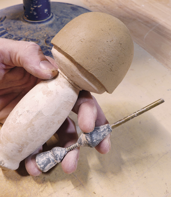 9 Wrap a thin slab around a mandrel to build the strainer.